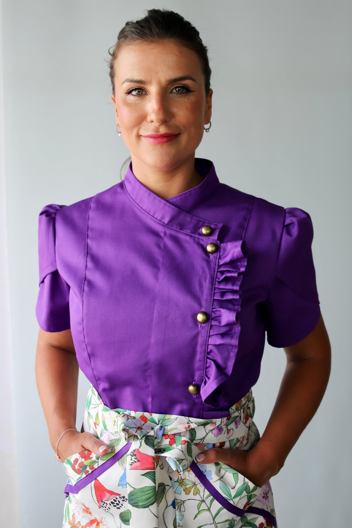 Chaqueta de Cocina Nélida c/volante