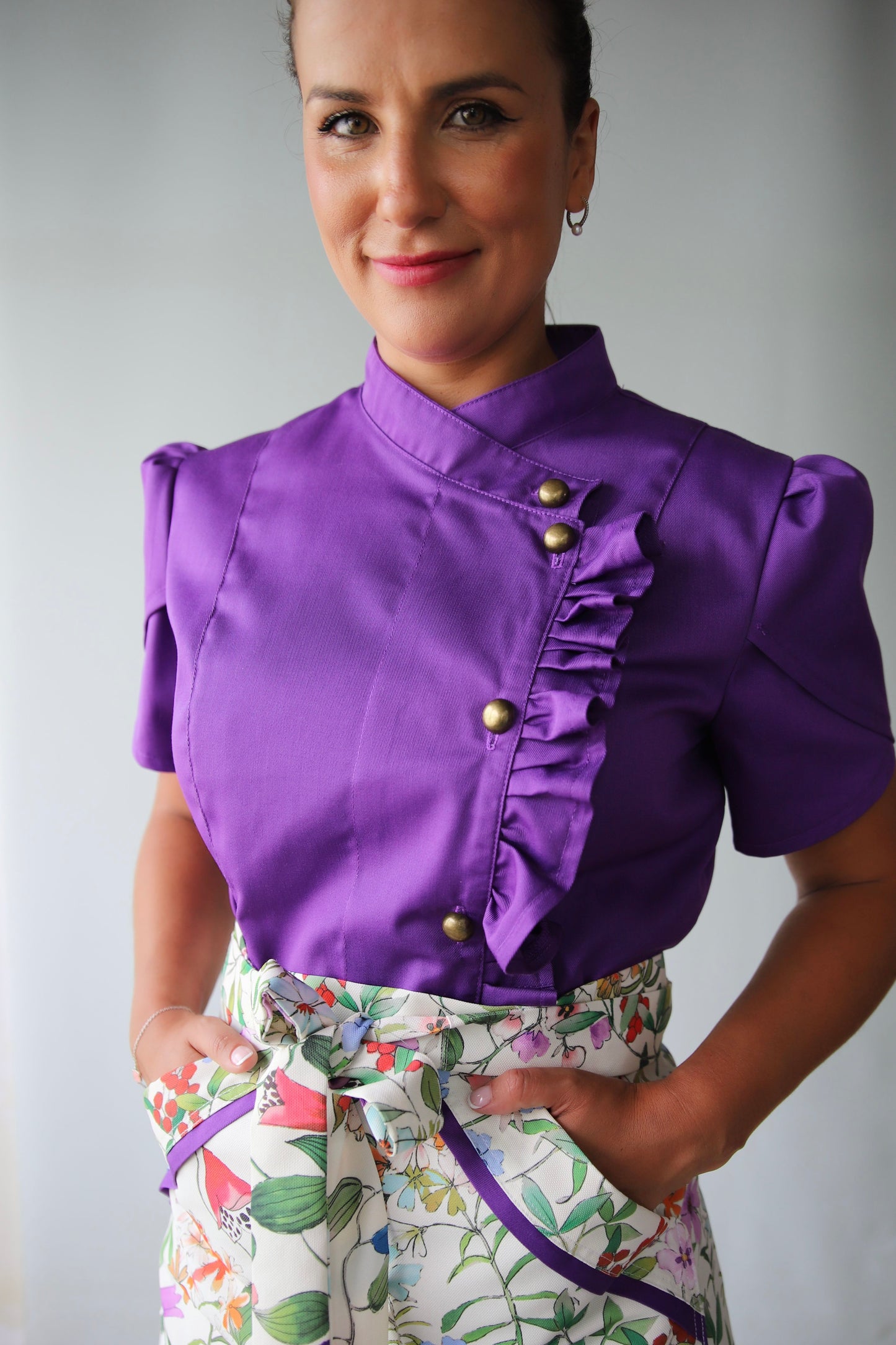 Chaqueta de Cocina Nélida c/volante