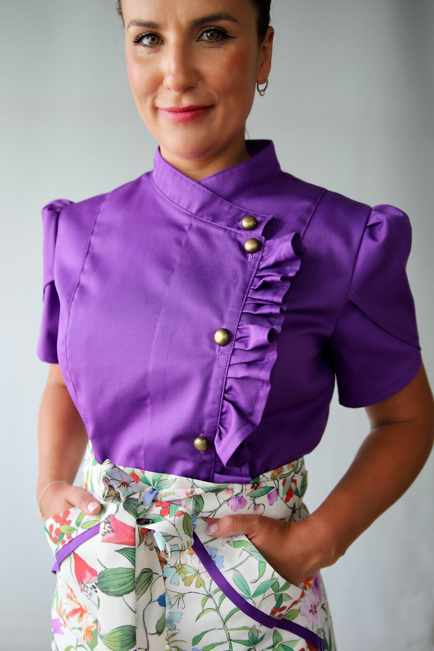 Chaqueta de Cocina Nélida c/volante